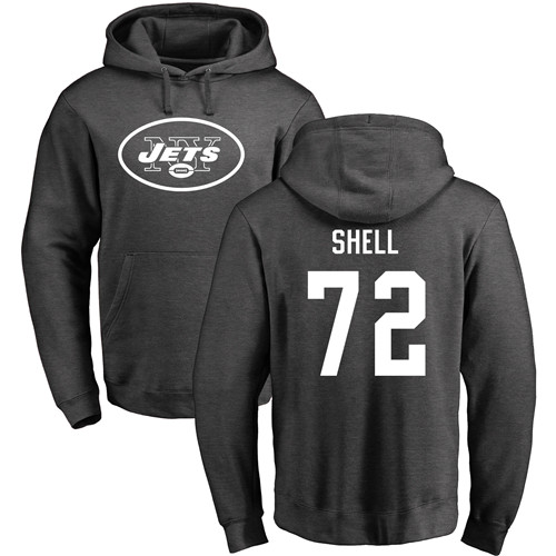 New York Jets Men Ash Brandon Shell One Color NFL Football 72 Pullover Hoodie Sweatshirts